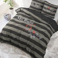 DreamHouse Bedding Mr and Mrs Always - Antraciet Dekbedovertrek 2-persoons (200 x 220 cm + 2 kussenslopen)