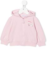 Monnalisa hoodie zippé à logo brodé - Rose