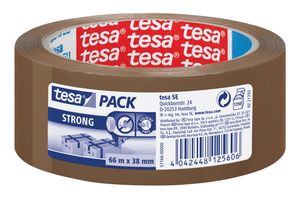 Tesa verpakkingsplakband Strong, ft 38 mm x 66 m, PP, bruin