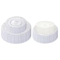 Onbreekbare servies borden - set 24x stuks - kunststof - kristal stijl - transparant - 4 formaten