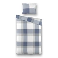 Flanellen Dekbedovertrek McGregor Blue Check - Eenpersoons (140x240 cm) - Wit & Blauw - Dessin: Ruiten - McGregor - Dekbed-Discounter.nl - thumbnail