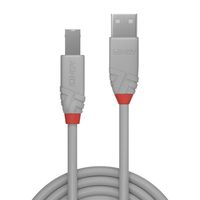 LINDY USB-kabel USB 2.0 USB-A stekker, USB-B stekker 5.00 m Grijs 36685 - thumbnail