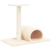 Bussandri Exclusive - Kattenmeubel met tunnel 60x34,5x50 cm crèmekleurig