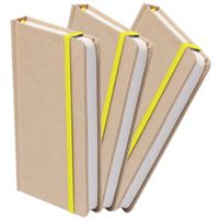 Set van 5x stuks luxe schriftjes/notitieboekjes geel met elastiek A5 formaat