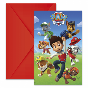 Uitnodigingen Paw Patrol (6st)