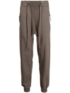 11 By Boris Bidjan Saberi panelled tapered cotton track pants - Marron