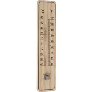 Pro Garden Thermometer - binnen/buiten - hout - 22,5 x 5 cm   -