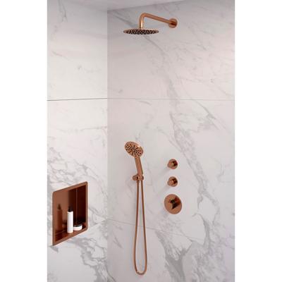 Regendoucheset 19 Inbouw Muur Brauer Copper Edition 20cm Rond Geborsteld Koper PVD 3 Greeps 3-weg Met Thermostaatkraan en Handdouche Regendoucheset 19 Inbouw Muur Brauer Copper Edition 20cm Rond Geborsteld Koper PVD 3 Greeps 3-weg Met Thermostaatkraan en Handdouche