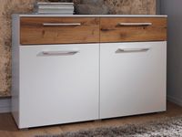 Hoge commode VALOU 2 deuren en 2 lades grafiet/oak atlantic