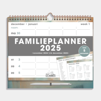 A4+ Spiraal Familieplanner 2025 Aardetinten