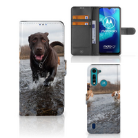 Motorola G8 Power Lite Telefoonhoesje met Pasjes Honden Labrador - thumbnail