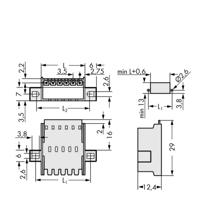 WAGO 2091-1636/024-000 Male header, inbouw (standaard) 2091 Totaal aantal polen: 6 Rastermaat: 3.50 mm Inhoud: 50 stuk(s)