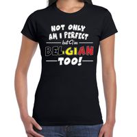 Not only perfect but Belgian / Belgie fun cadeau shirt zwart voor dames 2XL  - - thumbnail