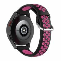 By Qubix - Siliconen sportbandje met gesp - Zwart + roze - Compatible met Garmin Vivoactive 6 / Vivoactive 5 / Vivoactive 3 - Compatible Garmin bandje