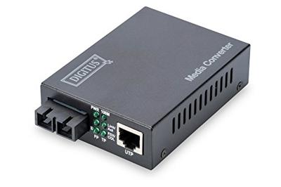 DIGITUS Media converter - singlemode - Fast Ethernet - RJ45 / SC - 1310nm golflengte - tot 20km - zwart
