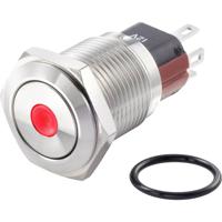 TRU COMPONENTS TC-7494760 TC-GQ16-KF-11D/J/R/12V/S Vandalismebestendige drukschakelaar 48 V/DC 2 A 1x uit/(aan) Moment Rood IP65 1 stuk(s)