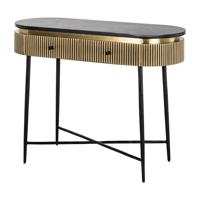 Richmond Sidetable Ironville Marmer en Brass, 100cm - Goud - thumbnail