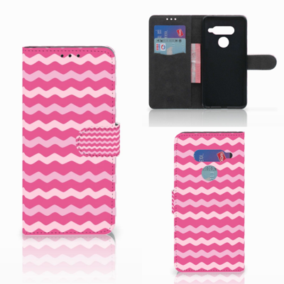 LG V40 Thinq Telefoon Hoesje Waves Pink