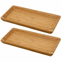 Set van 3x stuks bamboe houten kaasplankjes/serveerplankjes 25 x 13 cm rechthoekig