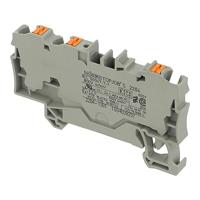 WAGO 2204-1301 3-CONDUCTOR THROUGH TERMINAL BLOK MET PUSH-BUTTON 4 MM?, GREY
