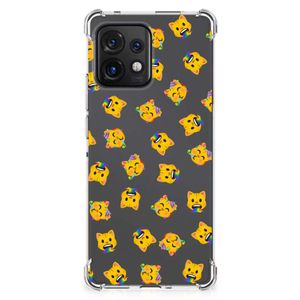 Doorzichtige Silicone Hoesje voor Motorola Edge 40 Pro Katten Emojis