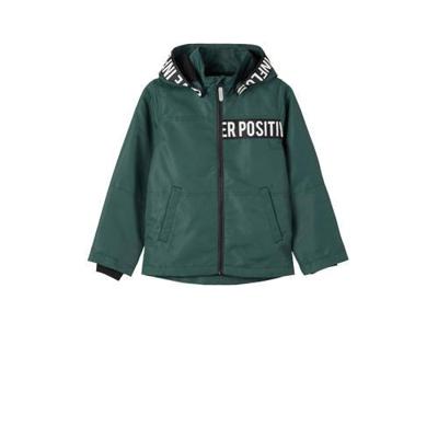NAME IT KIDS zomerjas Max met tekst donkergroen/wit/zwart NAME IT KIDS zomerjas Max met tekst donkergroen/wit/zwart