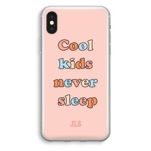 Cool Kids Never Sleep: iPhone XS Transparant Hoesje