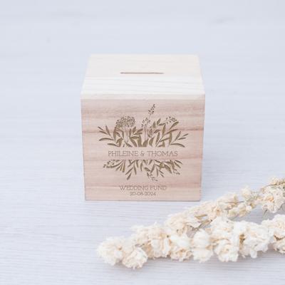 Houten spaarpotje botanisch Houten spaarpotje botanisch