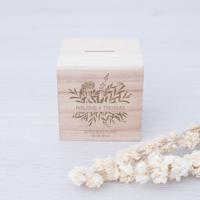 Houten spaarpotje botanisch