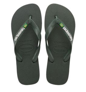 Havaianas Havaianas - Brasil Logo | Green/Olive Groen Rubber Teenslippers Unisex