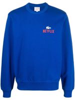 Lacoste x Netflix sweat en coton à logo imprimé - Bleu - thumbnail