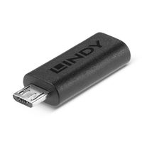 Lindy 41903 tussenstuk voor kabels USB Type C USB Type Micro-B Zwart - thumbnail