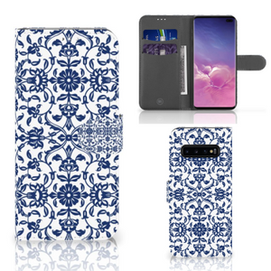 Samsung Galaxy S10 Plus Hoesje Flower Blue