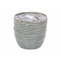 Van der Leeden rotan pot streep 13 cm olijf - thumbnail