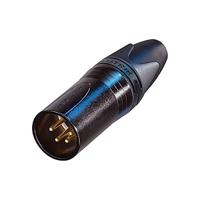 Neutrik NC4MXX-B XLR-kabelconnector (XLR, zwart, goud, 19 mm, -30-80 °C)
