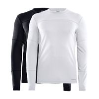 Craft Core Dry baselayer ondershirt lange mouw 2-pack zwart/wit heren S - thumbnail