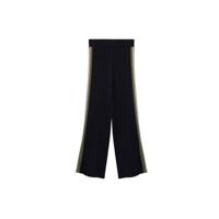 Mango high waist wide leg tregging met zijstreep zwart