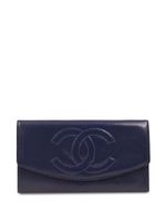 CHANEL Pre-Owned portefeuille en cuir à logo CC (1992) - Bleu