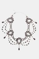 Ulla Popken Ketting folklore, zwarte kralen, geslepen druppels - Grote Maten