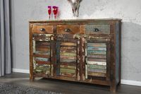 Uniek dressoir JAKARTA 125cm gerecycled massief hout van vissersboten - 19906 - thumbnail