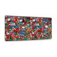 SUBBLIM XL Graffiti, computermuismat met antislip rubberen onderkant, voor muis met kabel of draadloos, PC/Mac, waterdicht, 90 x 40 x 0,3 cm, bedrukt