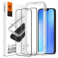 Spigen Glas.tR AlignMaster FC iPhone 13/13 Pro/14 Glazen Screenprotector - Zwart - thumbnail