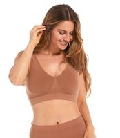 MAGIC Bodyfashion Bamboo Comfort Naadloze beha voor dagelijks gebruik met brede bandjes voor dames, Bamboe Mokka, L