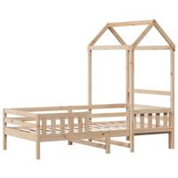 vidaXL Bedframe met huisje massief grenenhout 100x200 cm, kinderbedframe, kinderbedhuis, peuter bed, kinderbed, peuterbed, junior bed, bedhuisje