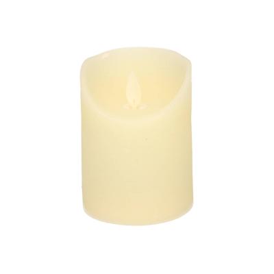 1x Ivoren Led Kaars / Stompkaars Met Bewegende Vlam 10 Cm - Led Kaarsen