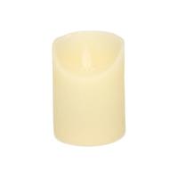 1x Ivoren Led Kaars / Stompkaars Met Bewegende Vlam 10 Cm - Led Kaarsen