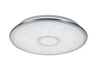 Trio Leuchten Led-plafondlamp Osaka 678713006, chroom, acryl wit met Star Light effect, 30 Watt, afstandsbediening helderheid en lichtkleur instelbaar, nachtlampfunctie