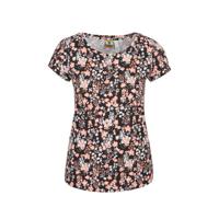 Q/S designed by T-shirt met all over print zwart/roze