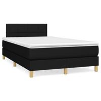 vidaXL Boxspring met matras en LED stof zwart 120x190 cm, bed, boxspringbed, tweepersoonsbed, slaapmeubel, boxspring bed, bed met matras, bedframe
