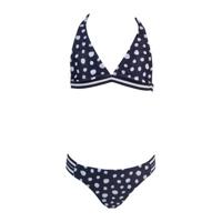 Lentiggini halter bikini Dots met all over print blauw/wit